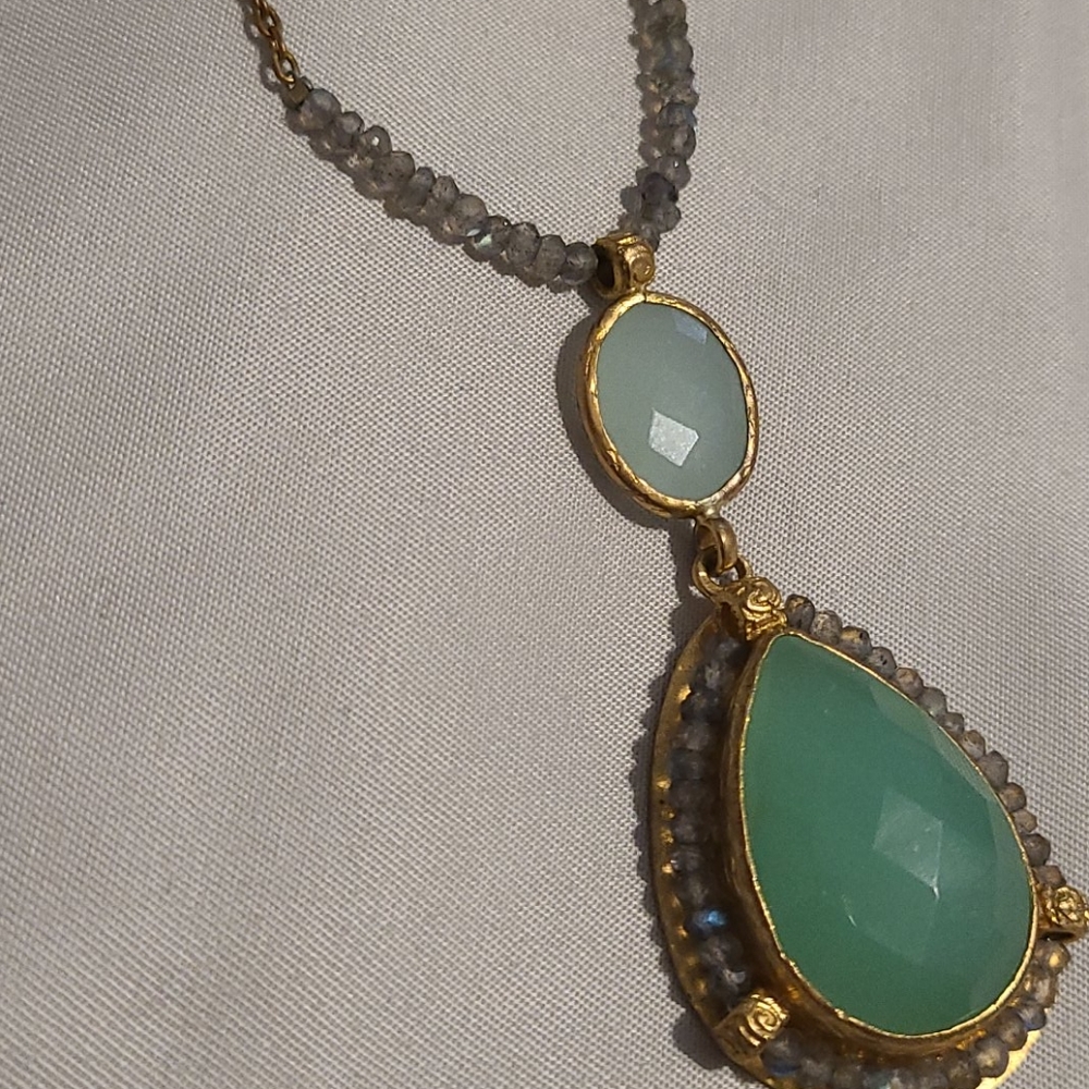 Boho Chalcedony Statement Necklace - image 6